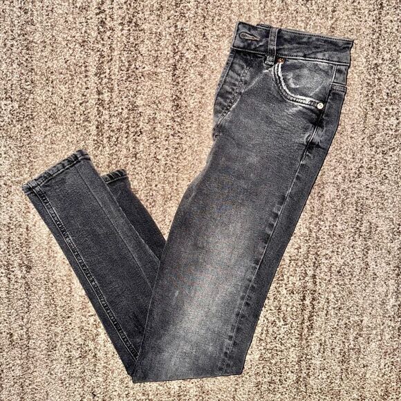 We The Free Free People Black Washed Denim Jeans Size 26 - Picture 7 of 9